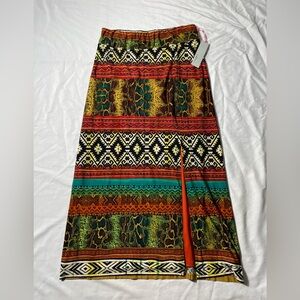 NWT Kelly & Diane Maxi Skirt Colorful abstract pattern womens size 10